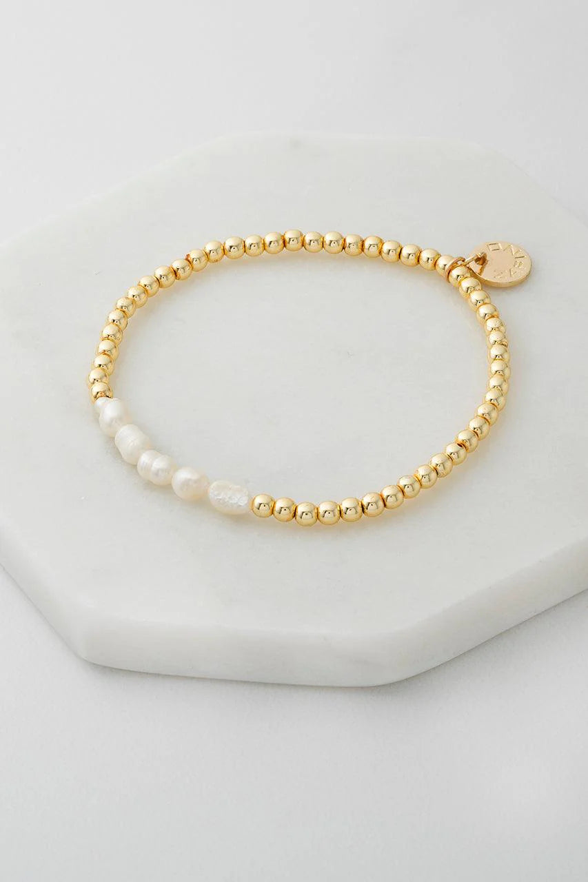 Mini Pearl bracelt by Zafino- Gold
