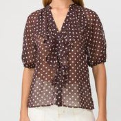 Monet blouse by Stella + Gemma - chocolate polka dot