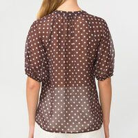 Monet blouse by Stella + Gemma - chocolate polka dot