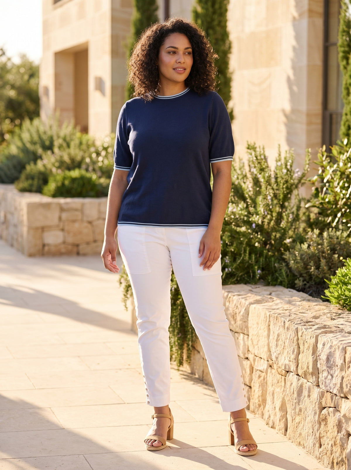 Knit Top Short Sleeve by Orientique