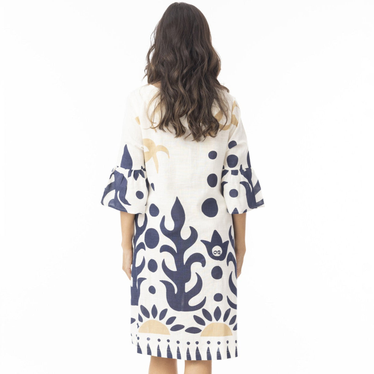 Nazca Dress Contemporary Frill Sleeve by Orientique