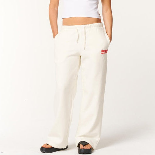 Surf Puff Wide Leg Trackpant- Deep Red