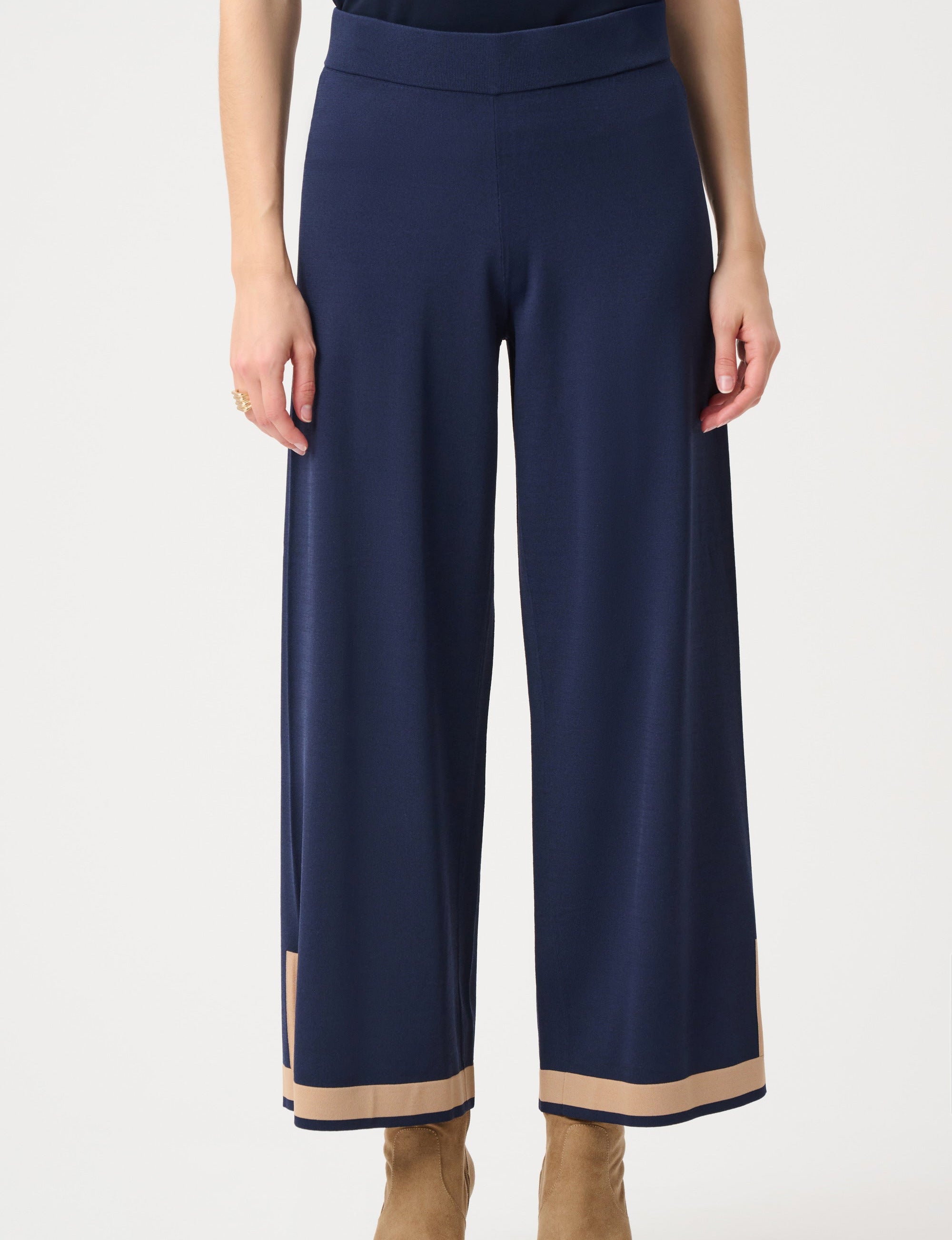 Sweater Knit Colour Block Culotte Pants by Joseph Ribkoff