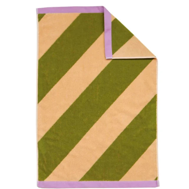 Pistachio Stripe Hand Towel by Mosey Me
