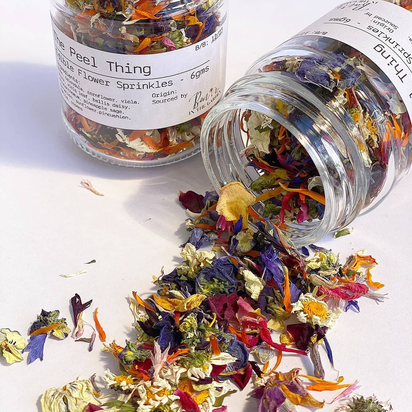 Edible Flower Sprinkles - Rainbow Mix by The Peel thing