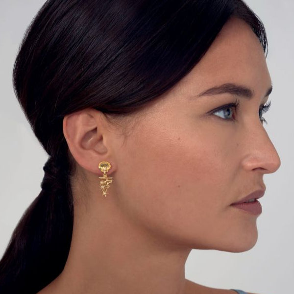 Coral Reef Opal Drop Earrings by Alex Monroe - Gold Plate