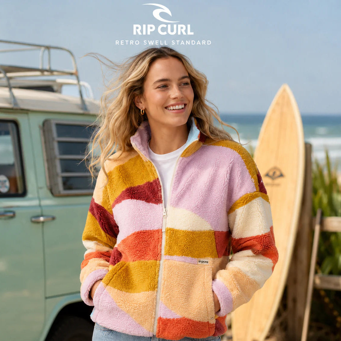 Retro Swell Standard zip thru Polar fleece by Rip Curl