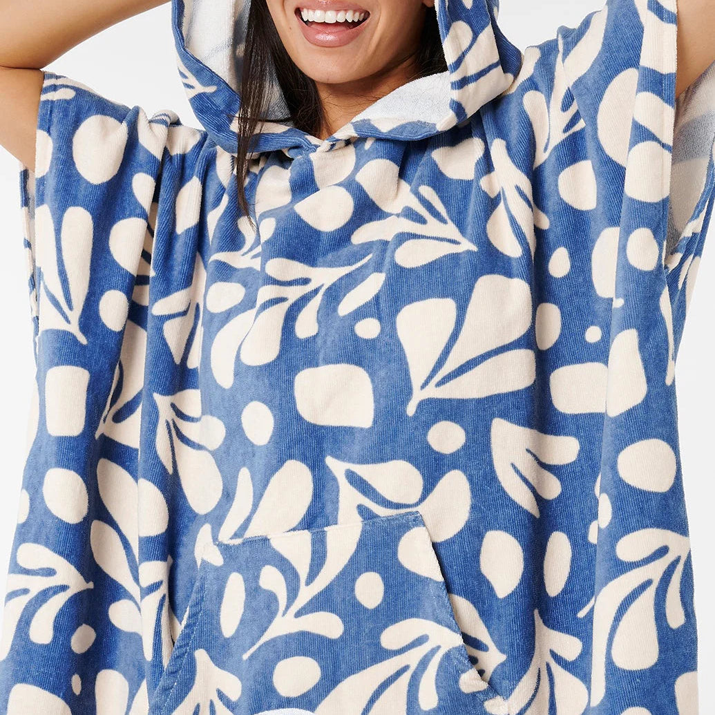 Mixed Hooded Towel by Rip Curl - Blue/Natural
