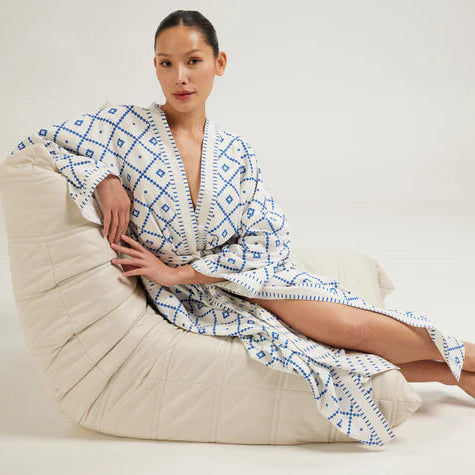 Hydra ivory and ink Kimono by Retreat Myself
