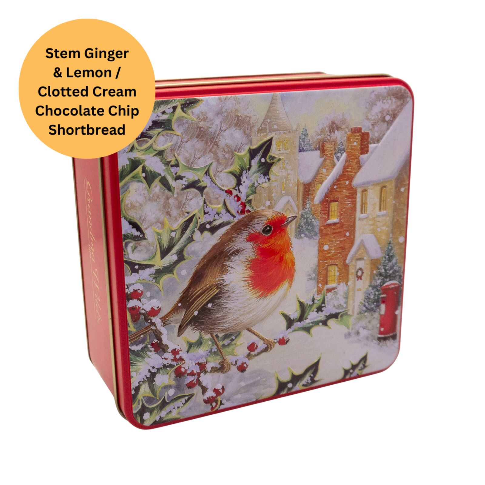 Grandma Wild's Snowy Robin Square Tin 160g by Gourmet & Lifestyle Brands