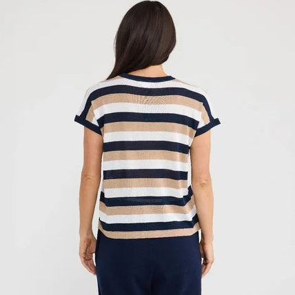 Rosalie Tee by Brave & True - Navy Stripe