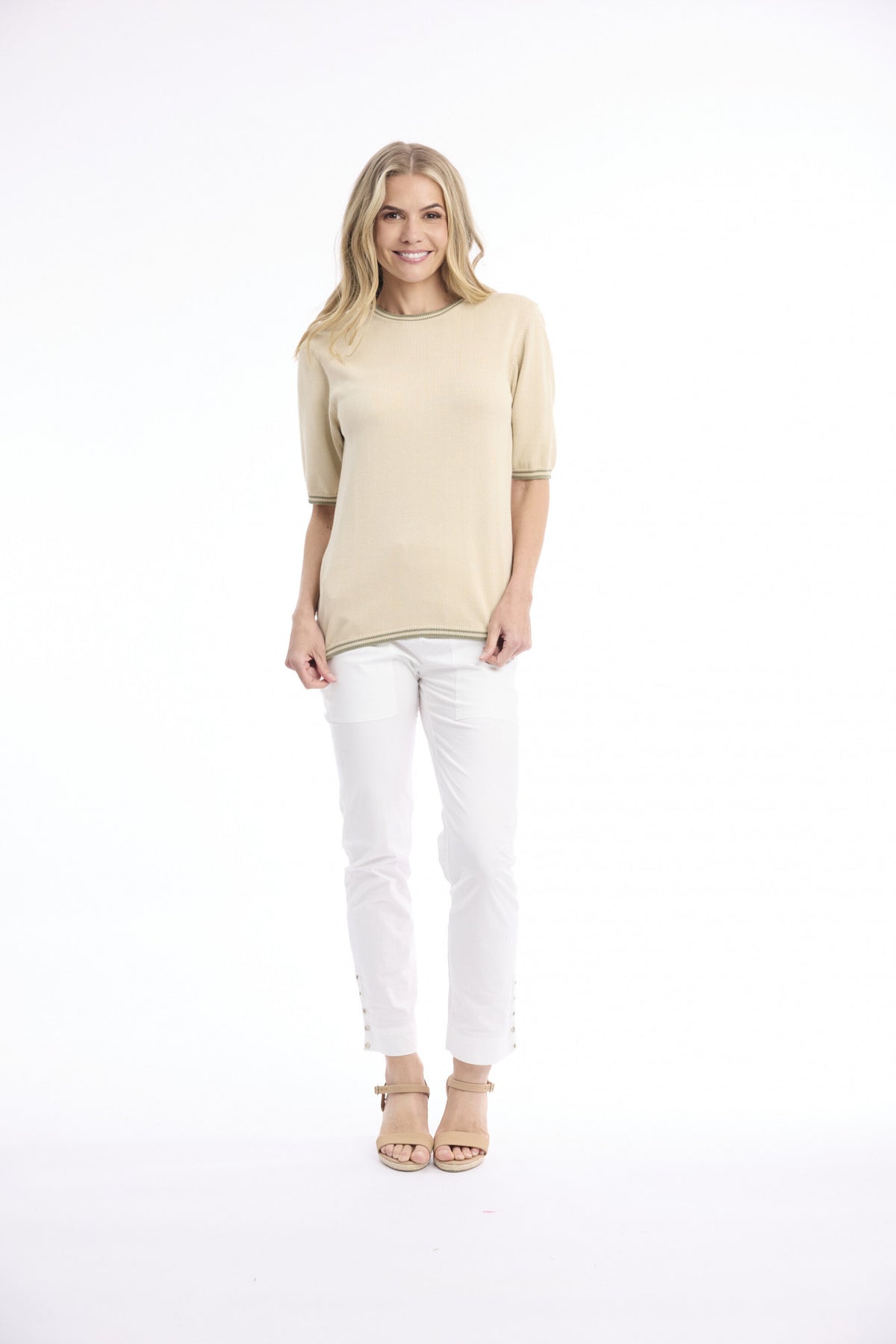 Knit Top Short Sleeve by Orientique