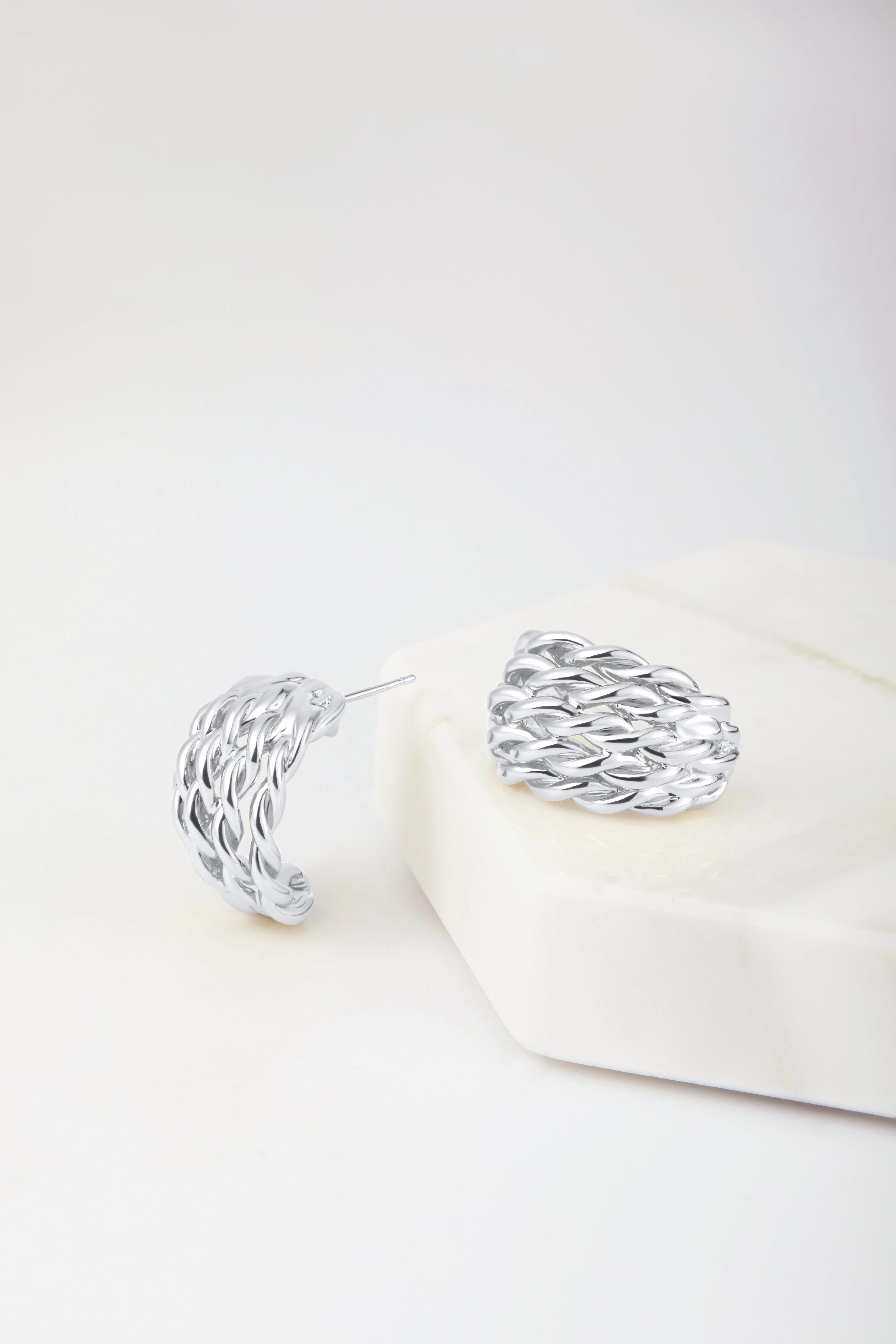 Sarah Hoop earring by Zafino- Silver