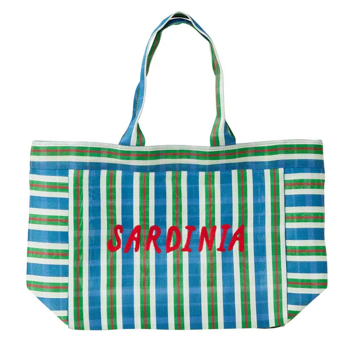 Sardinia Recycled Lge Tote 56x16x34cm Blue by Coast to Coast