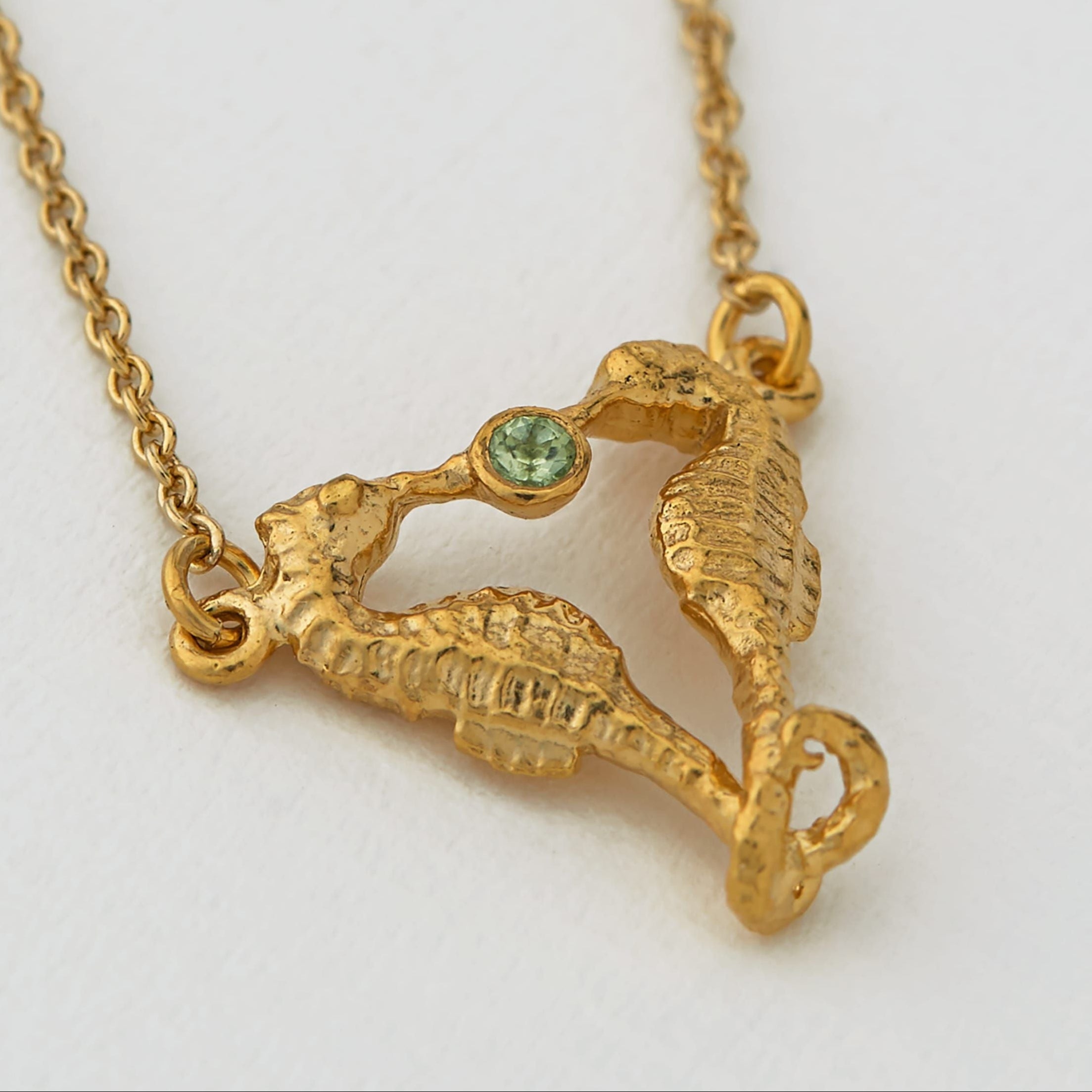 Seahorse companion necklace by Alex Monroe - Gold Plate