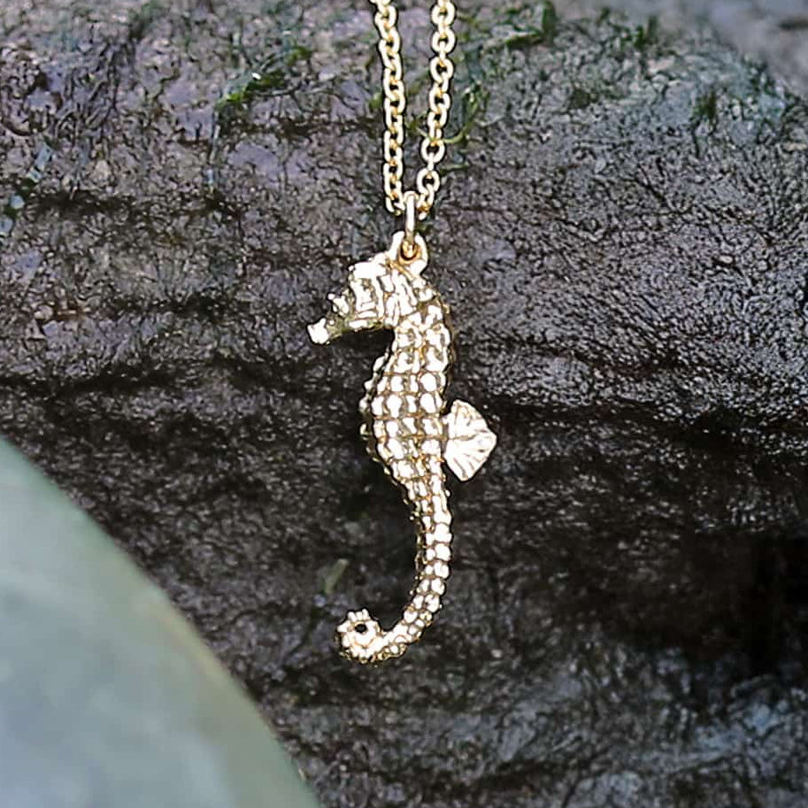 Seahorse Necklace by Alex Monroe in Gold Plate or Sterling Silver