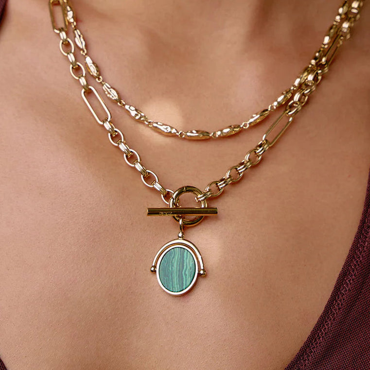 Delilah Spinner Necklace - Malachite by Arms of Eve