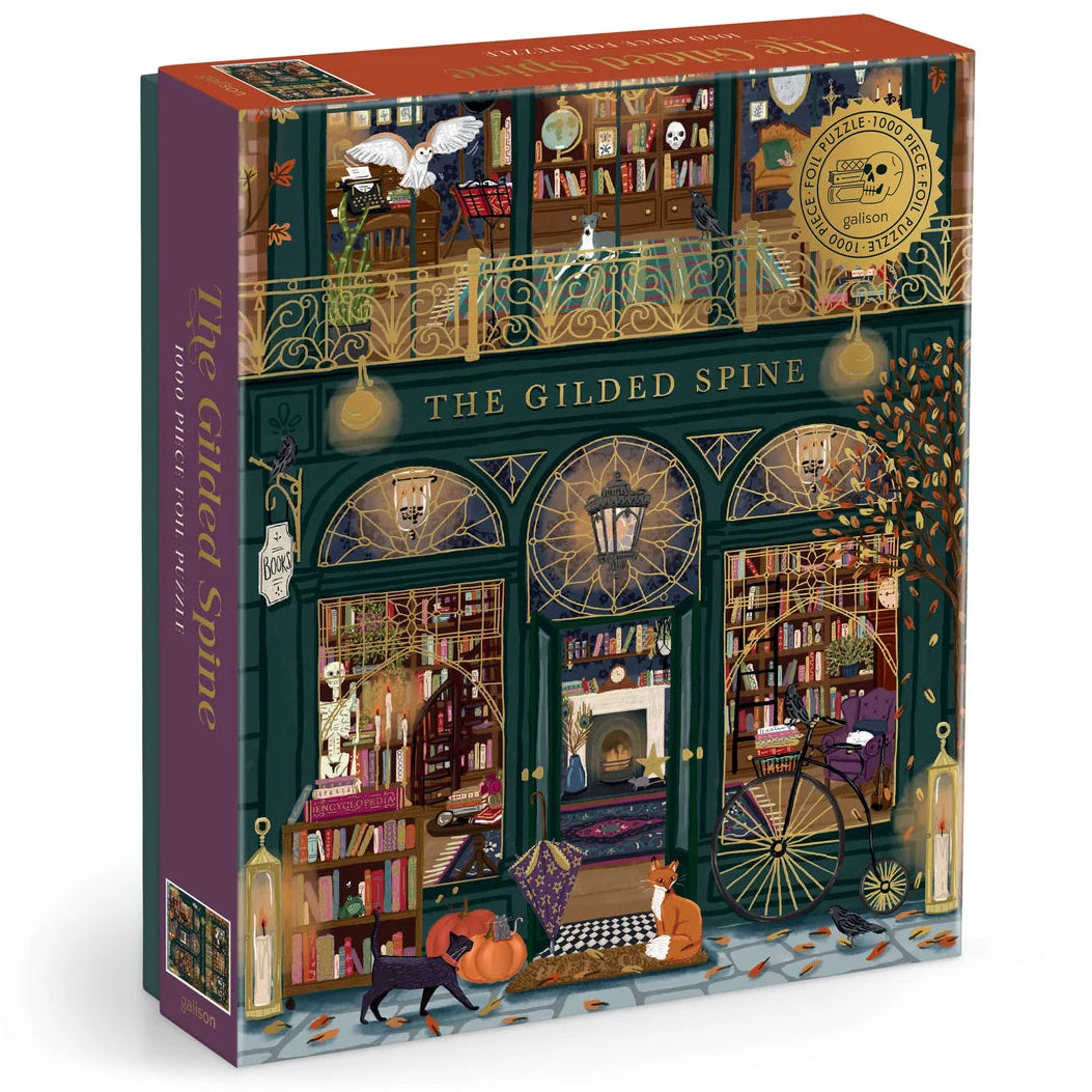 Galison The Gilded Spine Foil Puzzle - 1000pc Multi-Coloured by Isalbi