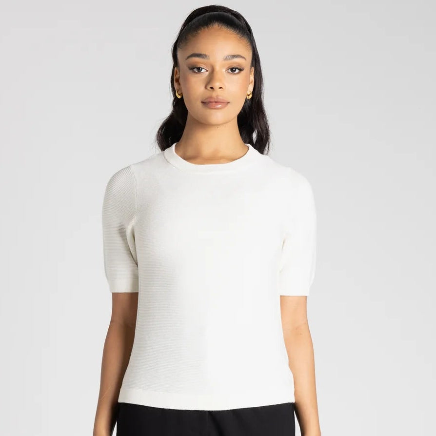 Short Sleeve Crew by Two-Ts - Ivory