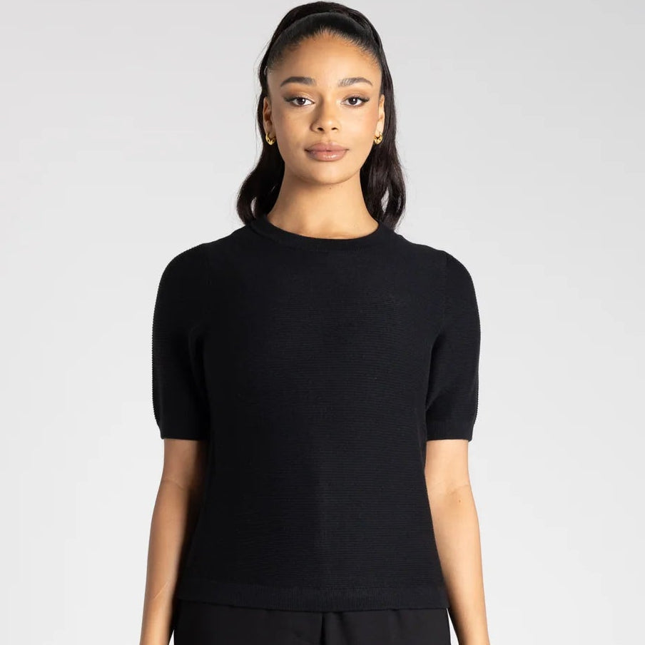 Short Sleeve Crew by Two-Ts - Black