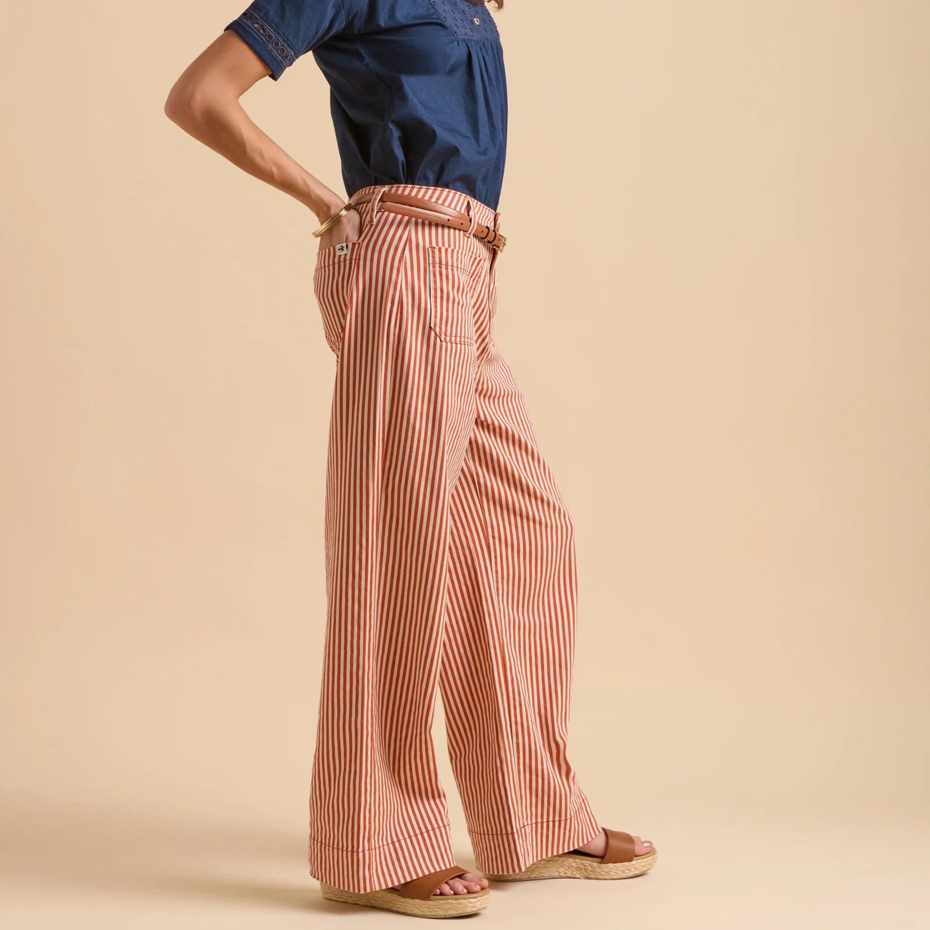 Stripe Straight Leg Jeans by Brakeburn