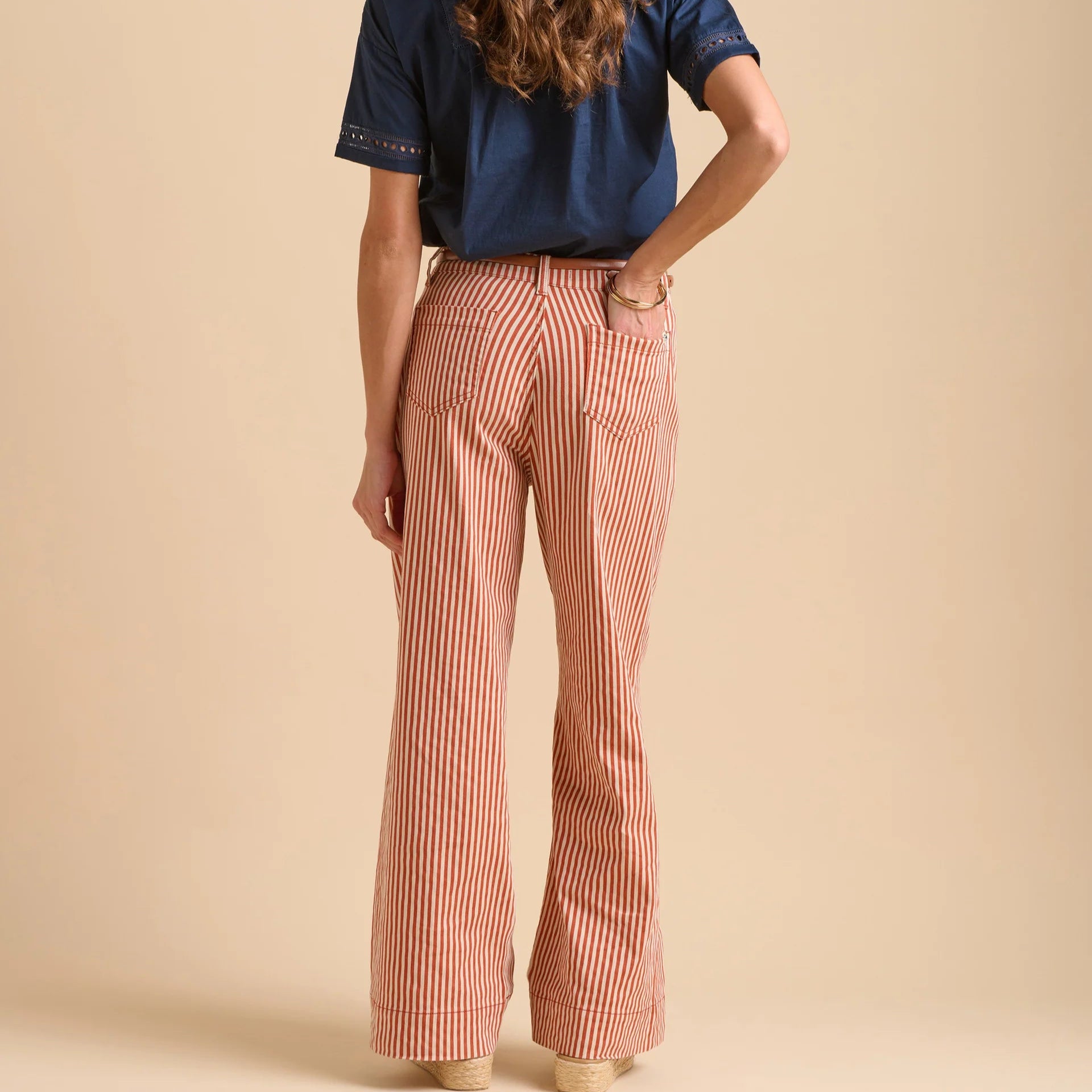 Stripe Straight Leg Jeans by Brakeburn