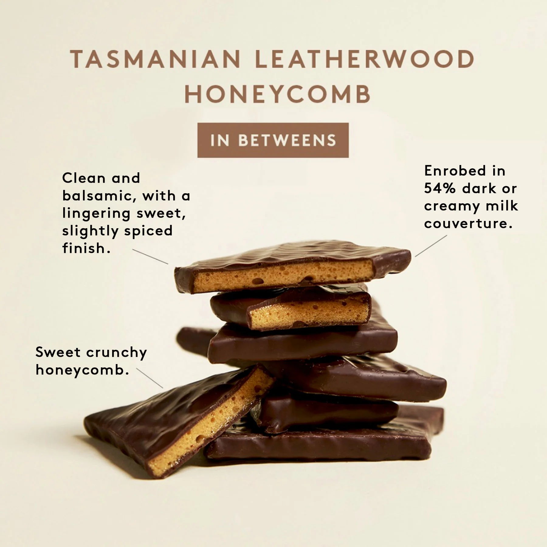 Tasmanian Leatherwood honeycomb Dark 100g by Koko Black