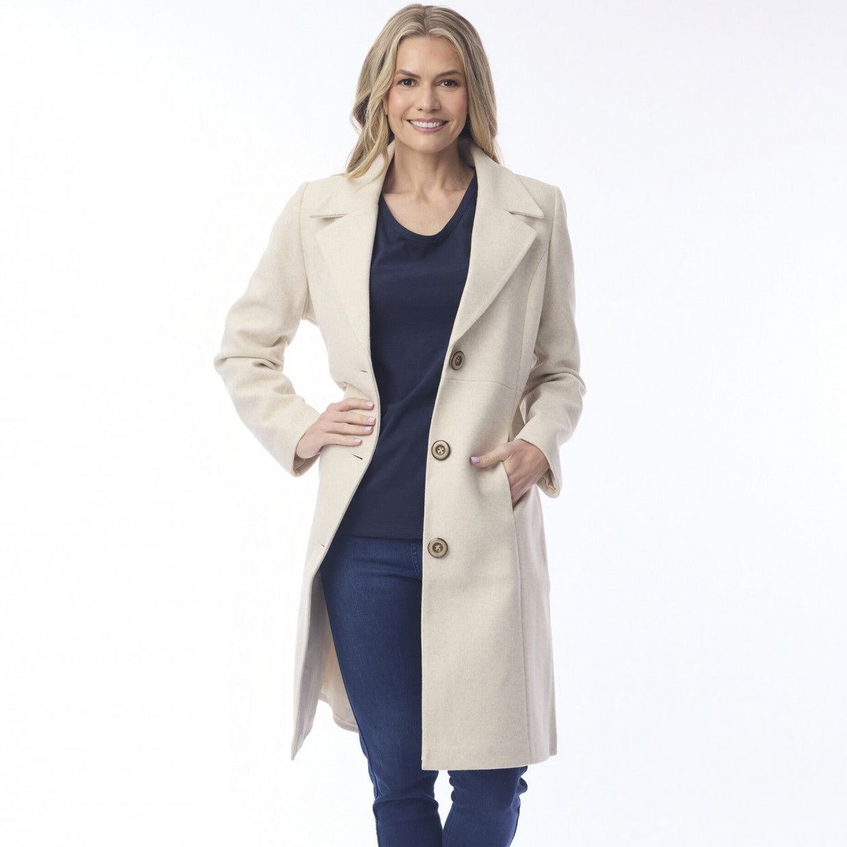Solid Trench Coat Long by Orientique