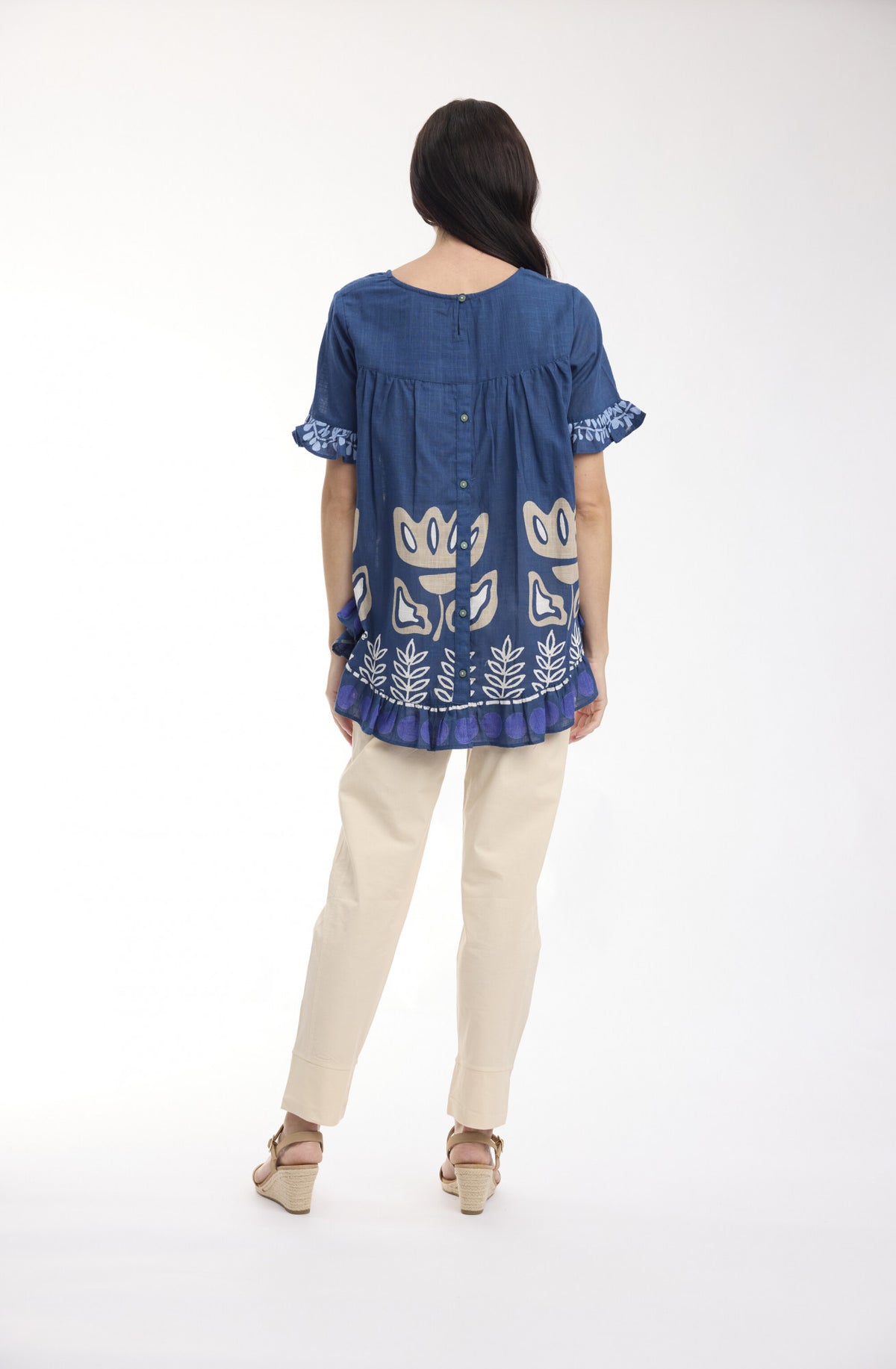 Liberte Blue Top Frill by Orientique
