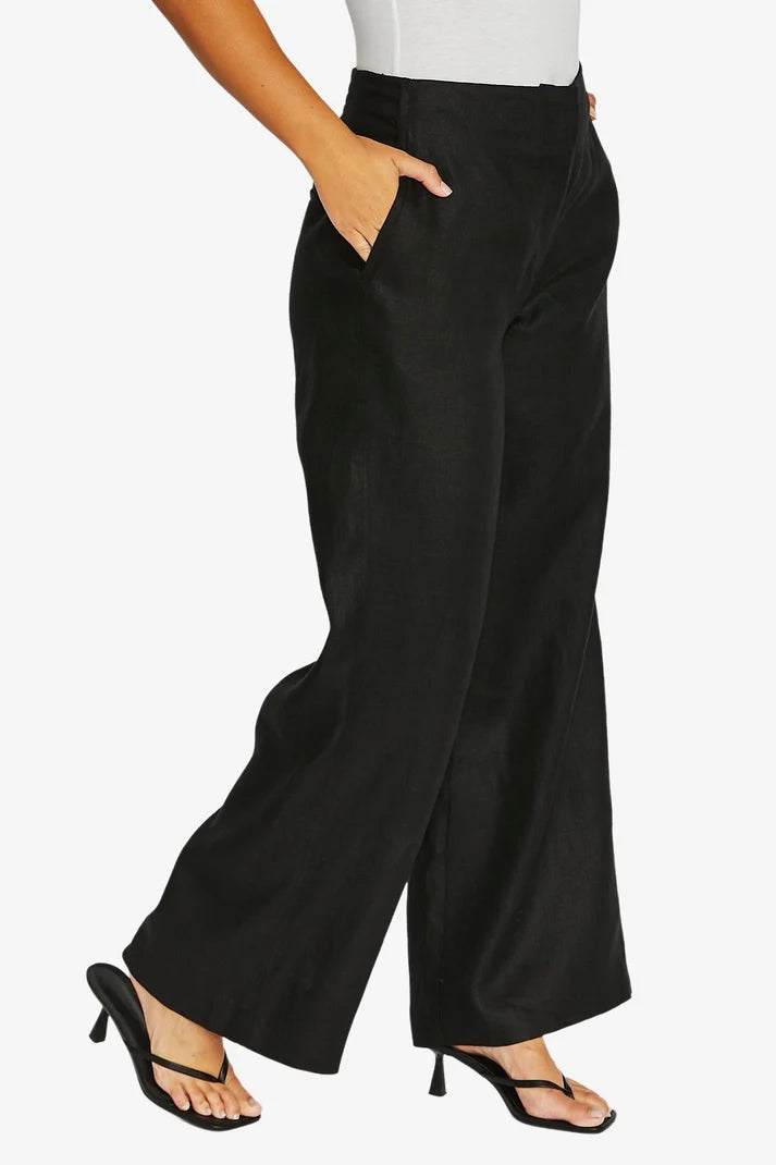 Twill wide leg pant by Jump - Black