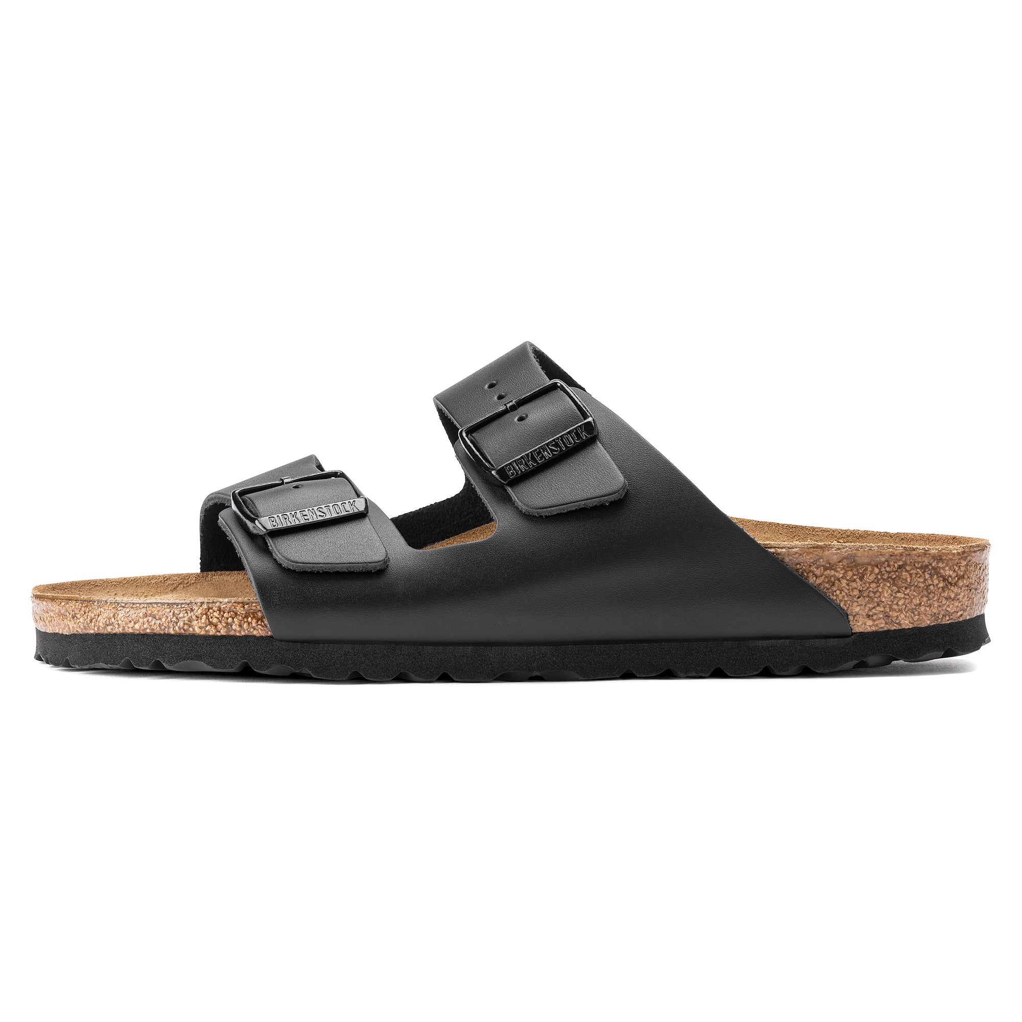 Arizona Black Smooth Leather Regular by Birkenstock