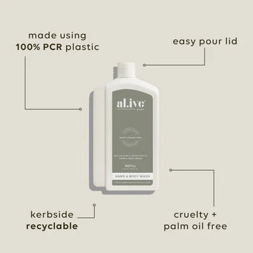 Wash refill Willow Gum & Lemon Myrtle • 1L by Al.ive