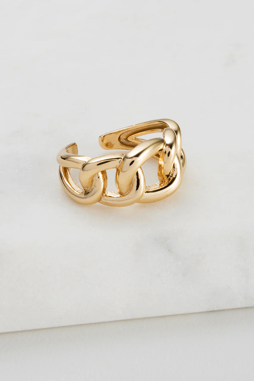 Wide Link Ring by Zafino- Gold