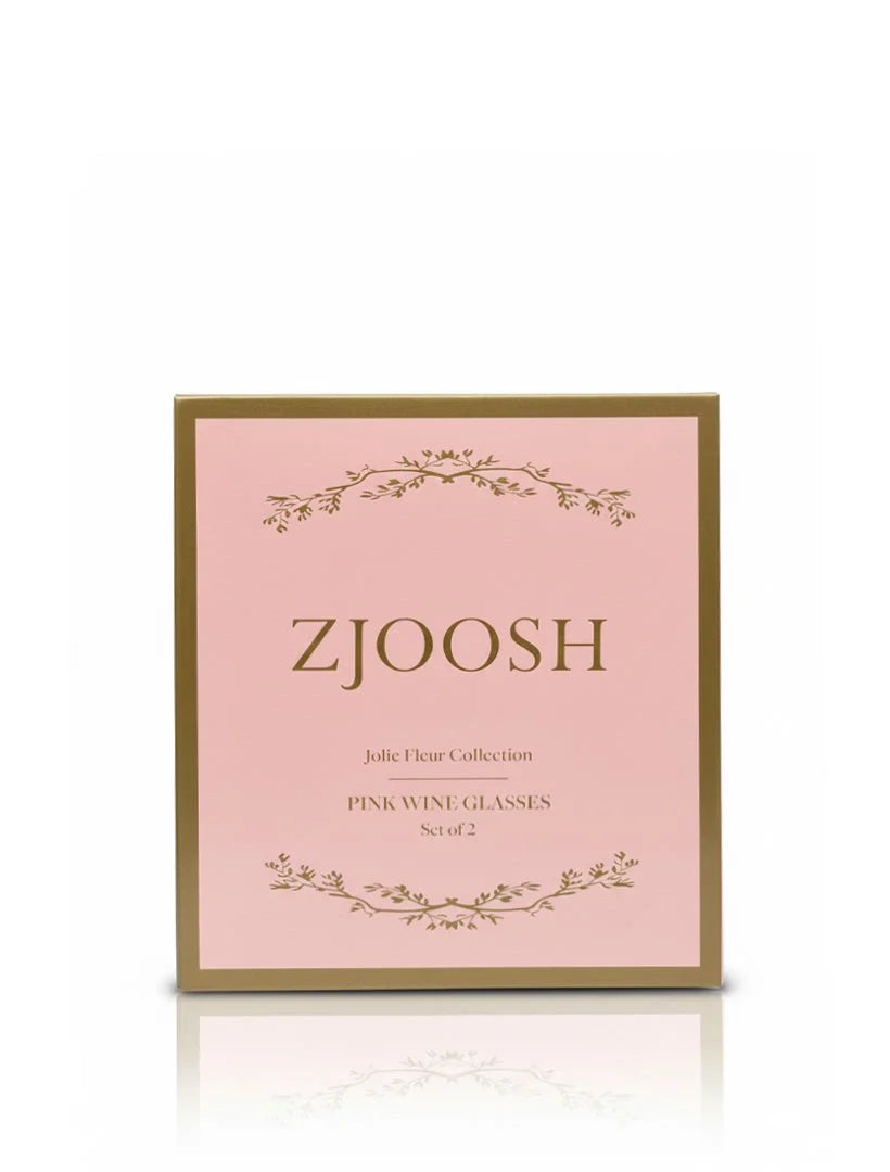 Jolie Fleur Crystal Wine Glasses Pink by Zjoosh