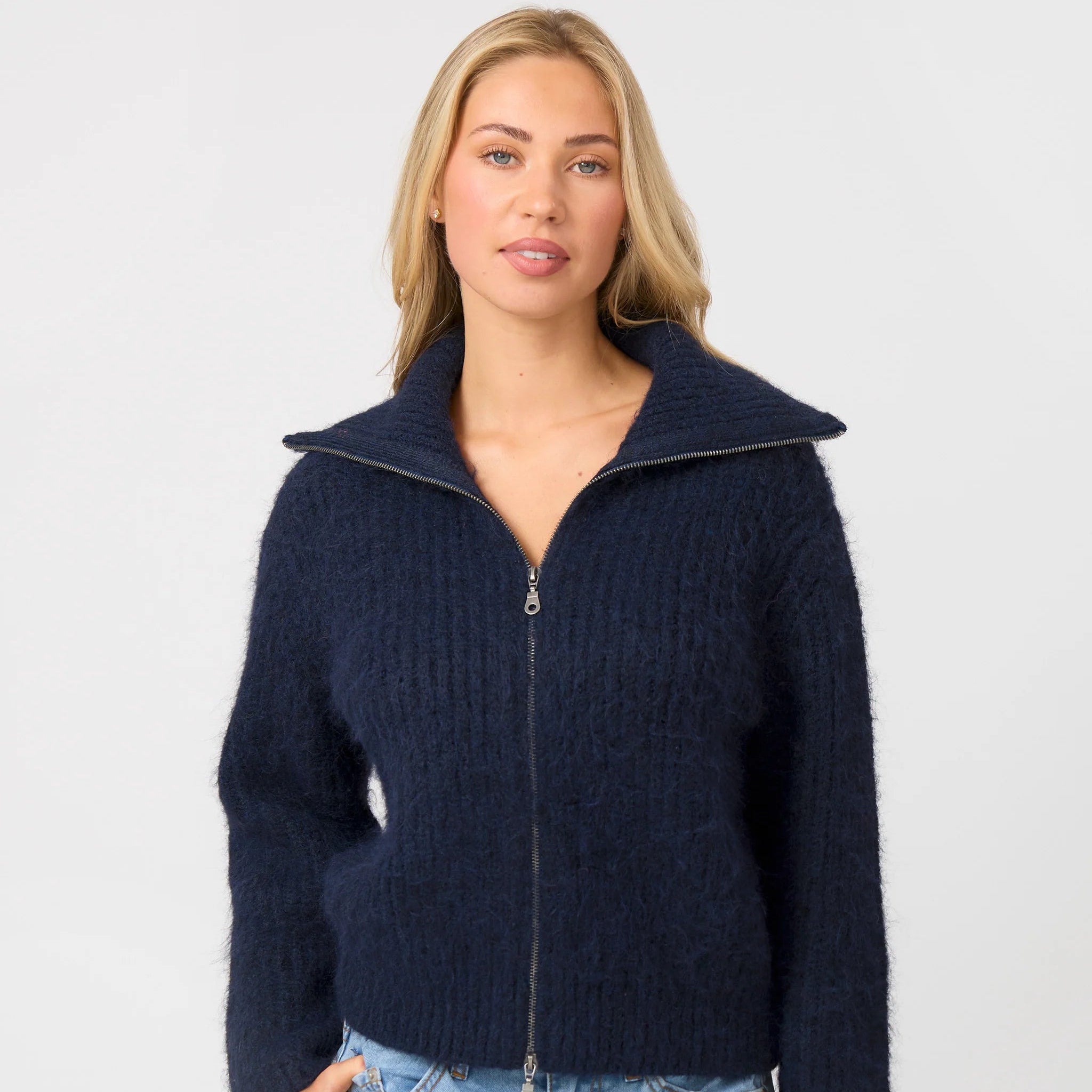 Clarisse Zip Jumper - Navy by Stella + Gemma