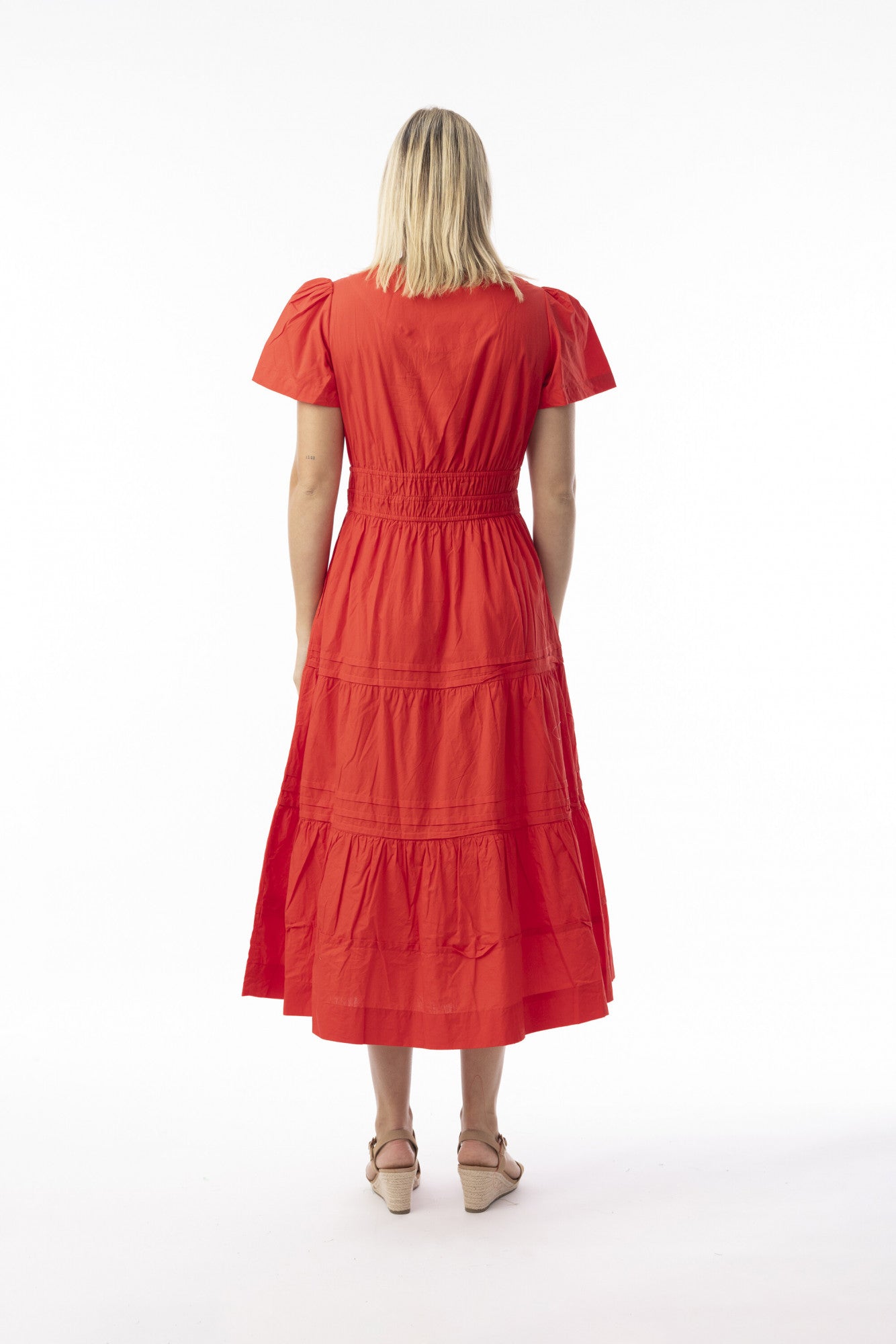 Poplin Essentials Maxi Dress by Orientique - Red