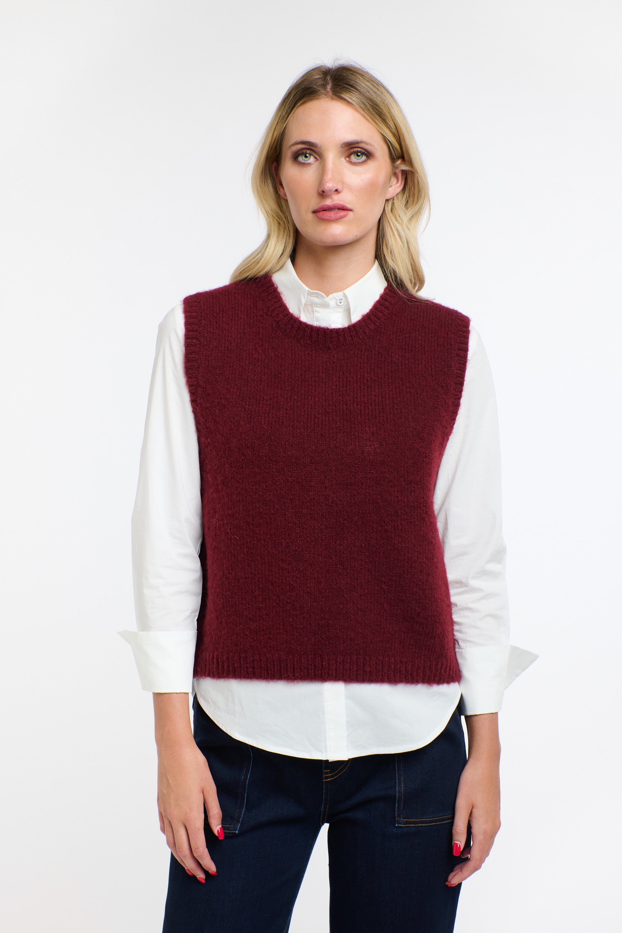 Pippa Wool Vest by 365 Days - Burgandy