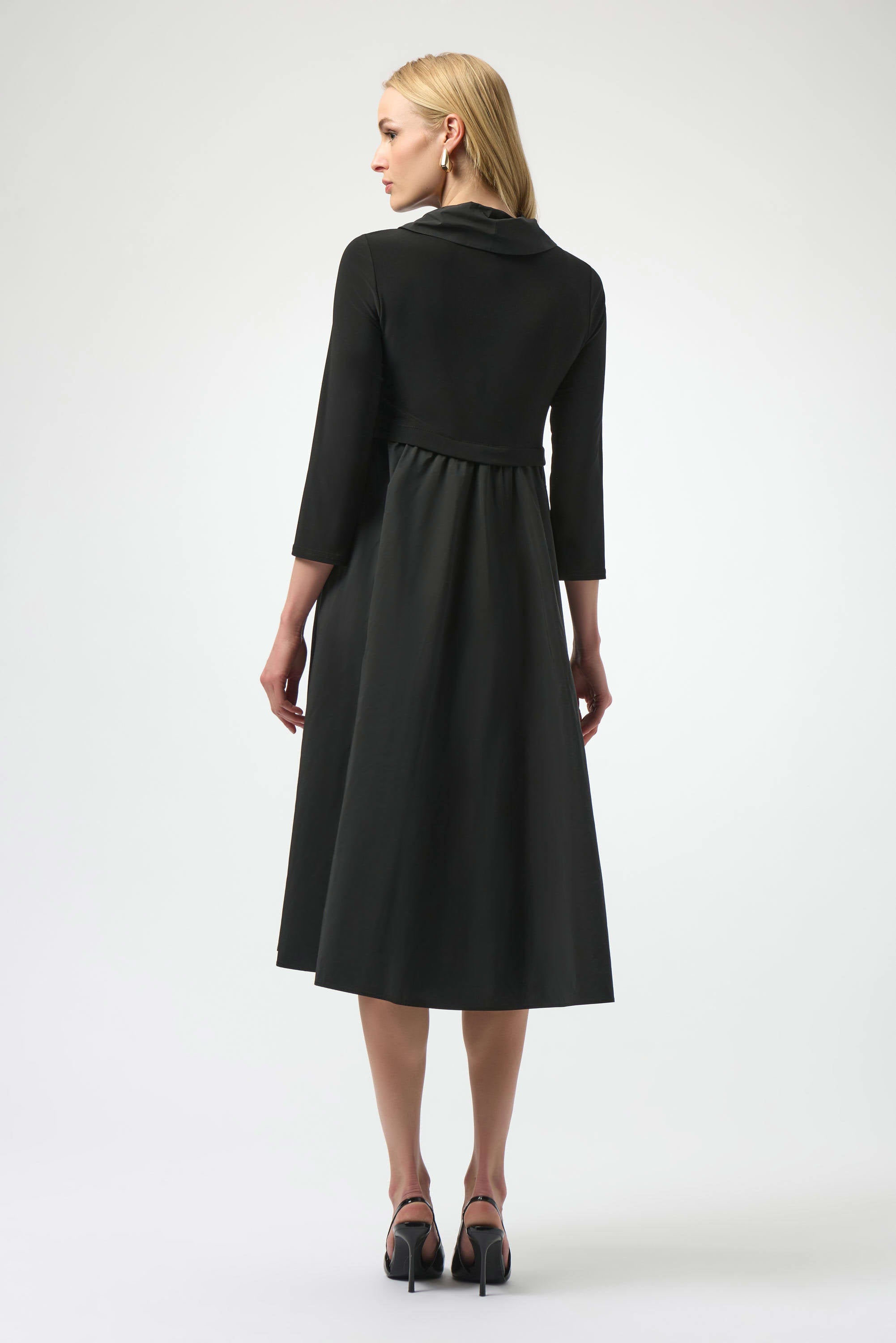 Silky Knit & Memory Fit & Flare Dress by Joseph Ribkoff - Black