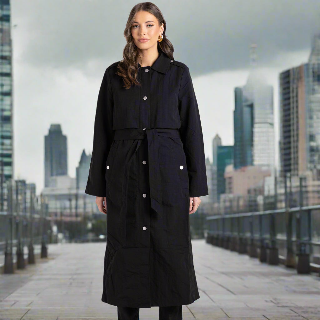 Crushed lux trench coat by two-t's