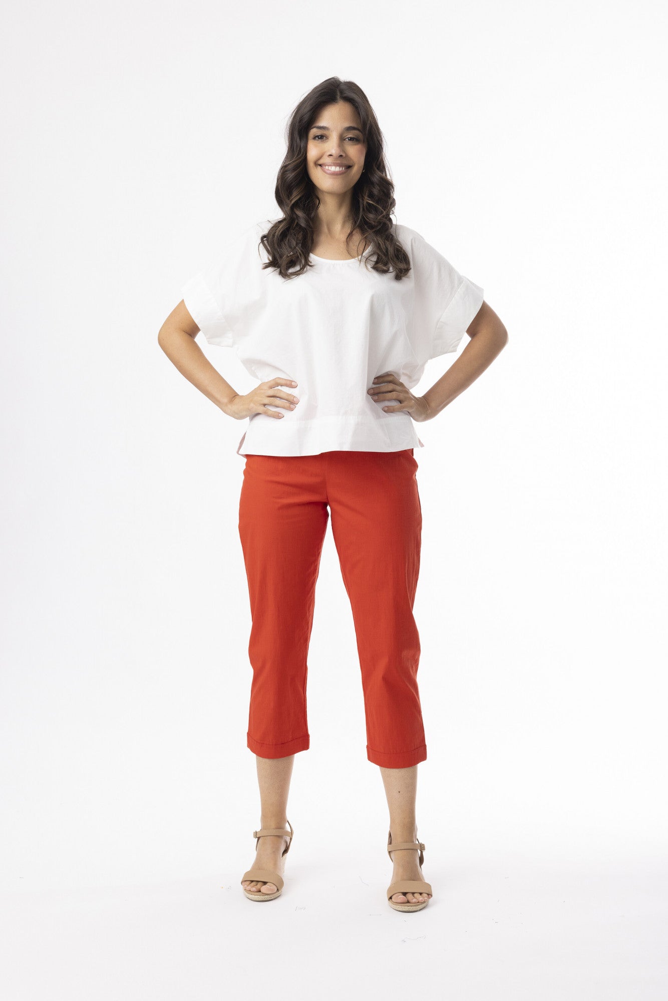 Bangalene Pant Capri by Orientique - Red