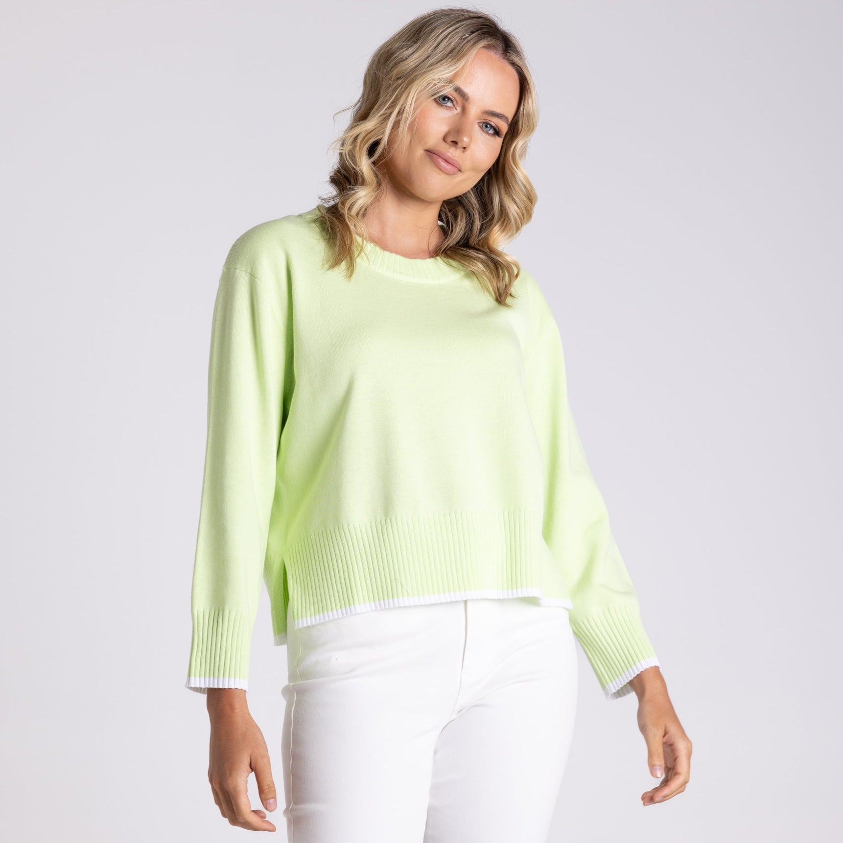 Boxy Knit by Two-T's - Lime