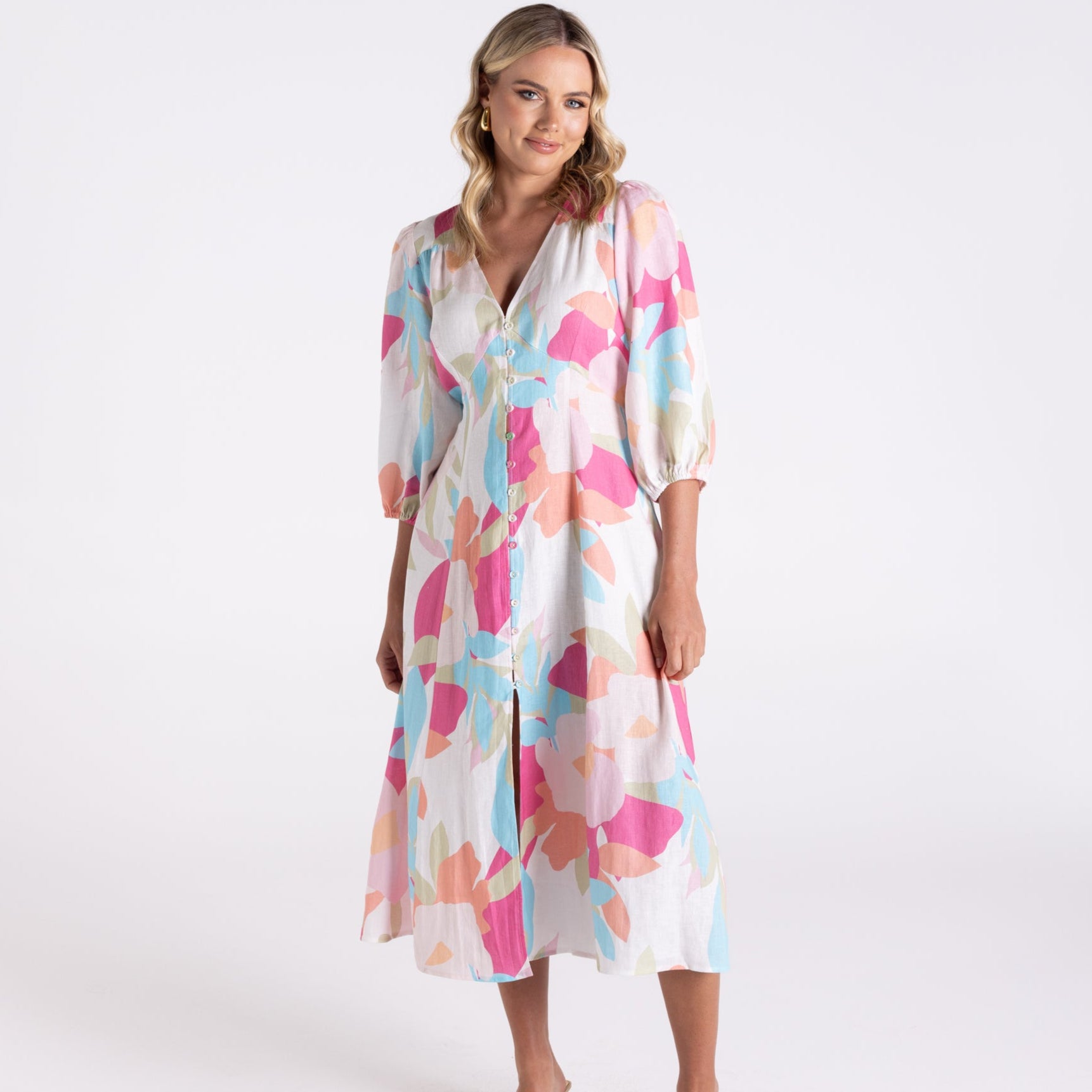 Anna Print Midi Dress by Two-T's - Anna Print