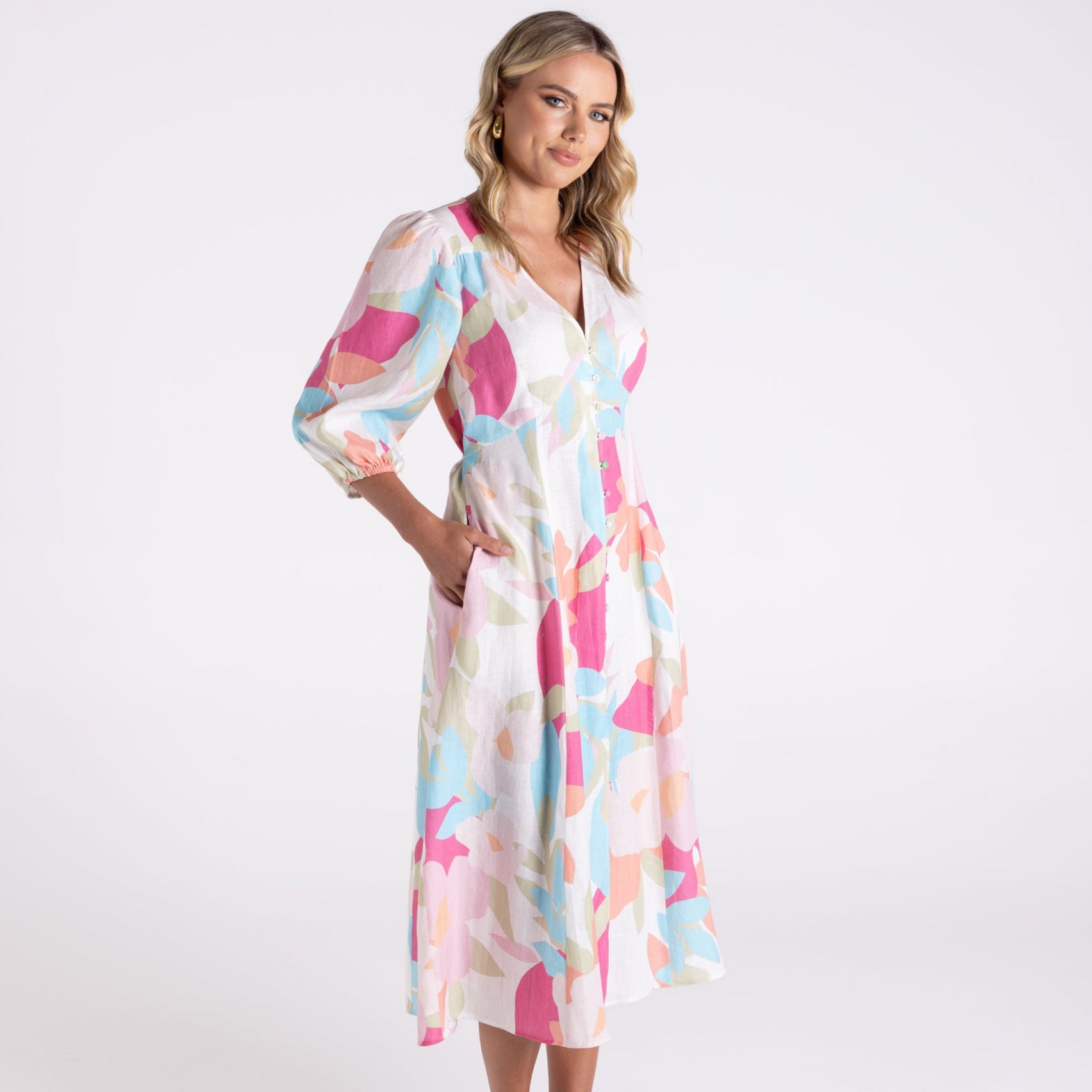 Anna Print Midi Dress by Two-T's - Anna Print