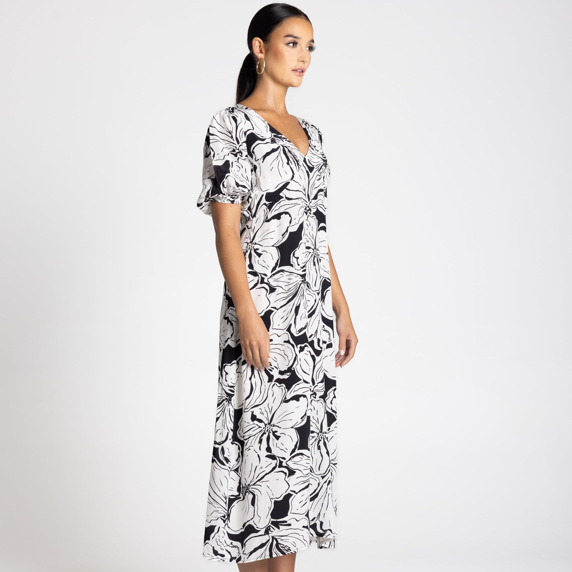Hibiscus Midi Dress by Two-T's