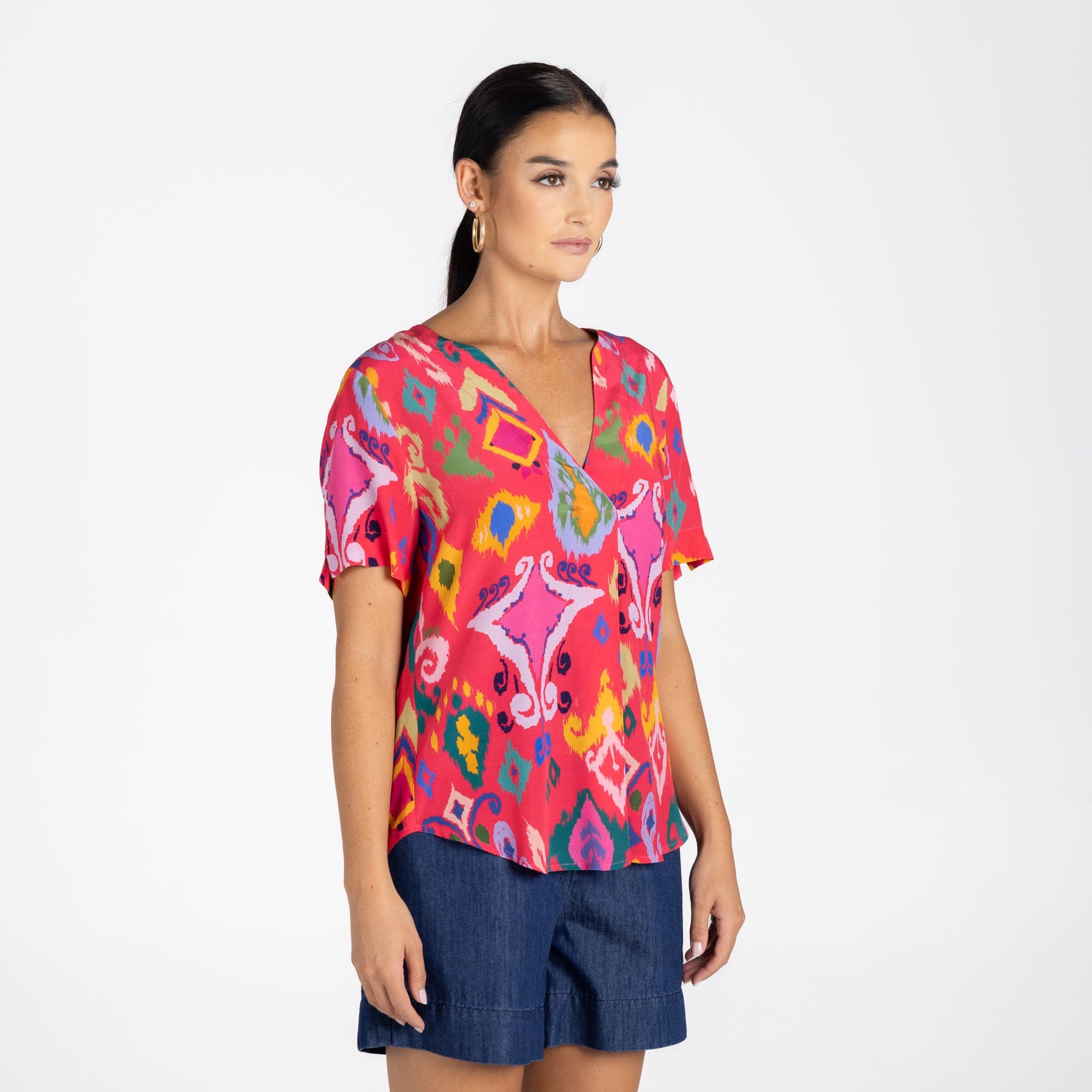 Ikat print top by Two-T's