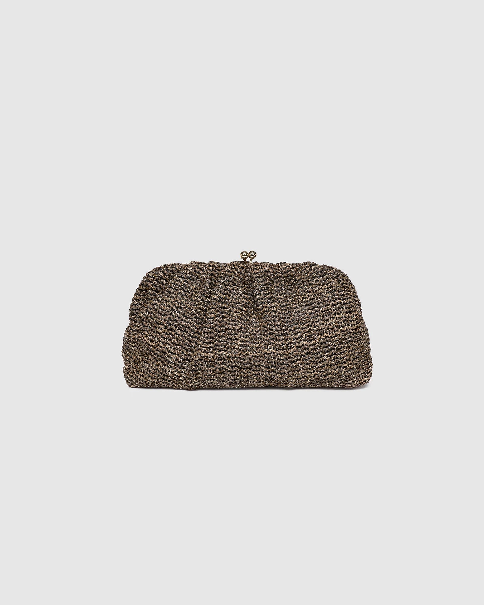 Goldie Clutch by Louenhide - Raffia Chocolate