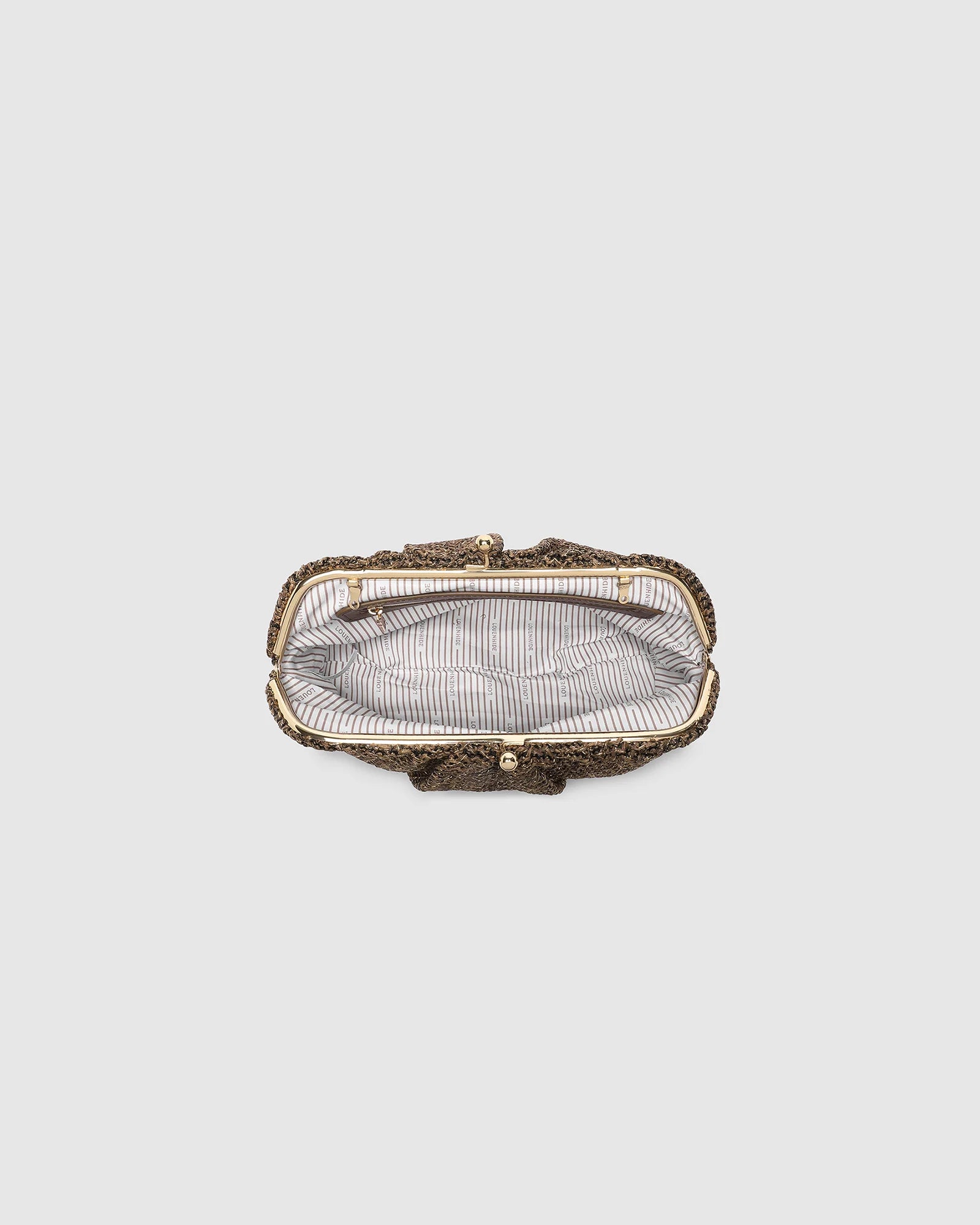Goldie Clutch by Louenhide - Raffia Chocolate
