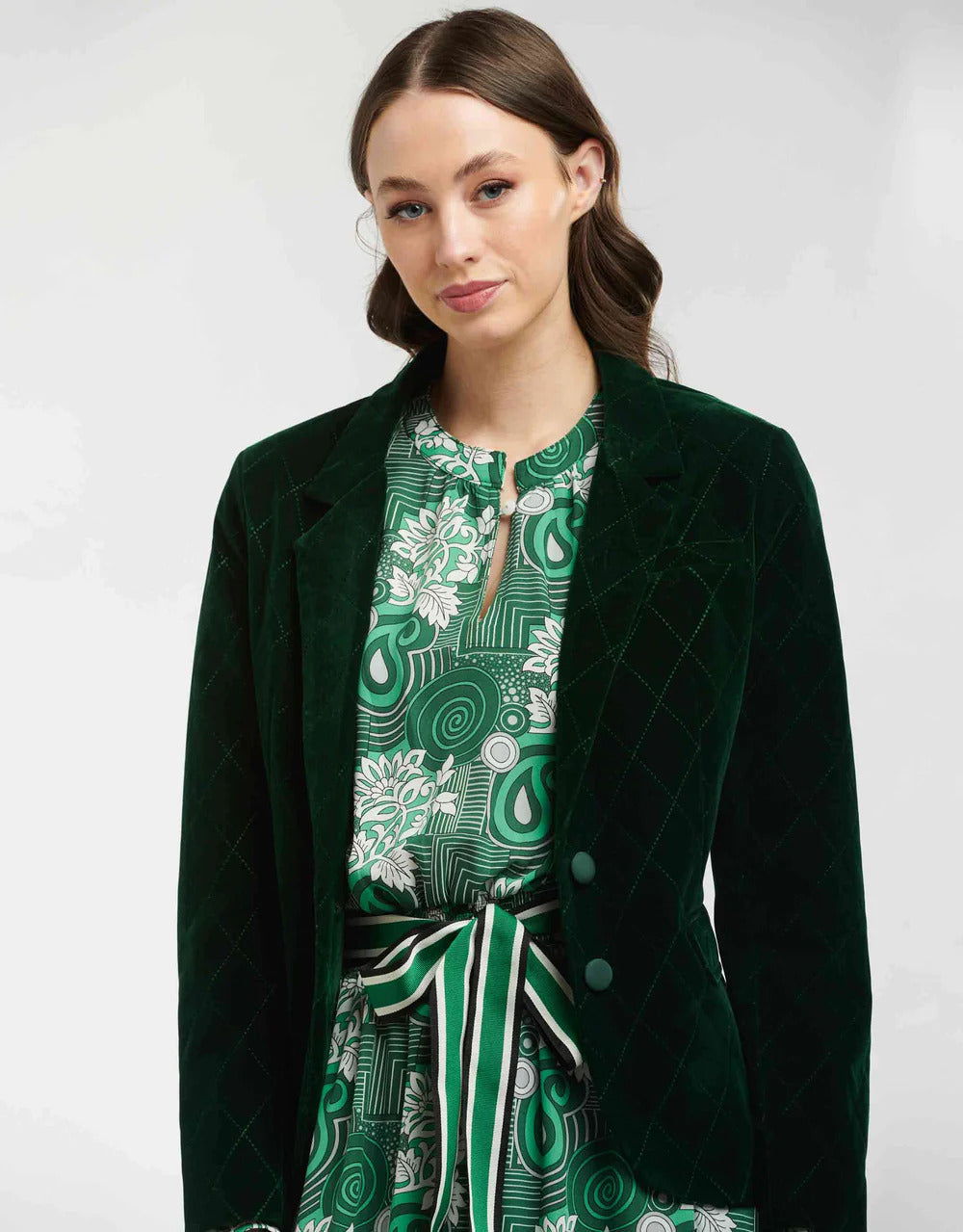 Velvet Duchess Jacket - Hunter Green