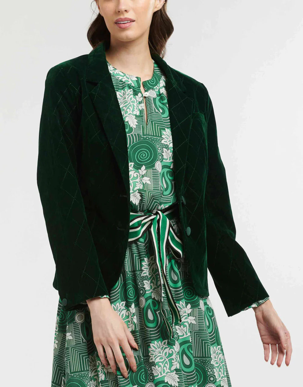 Velvet Duchess Jacket - Hunter Green