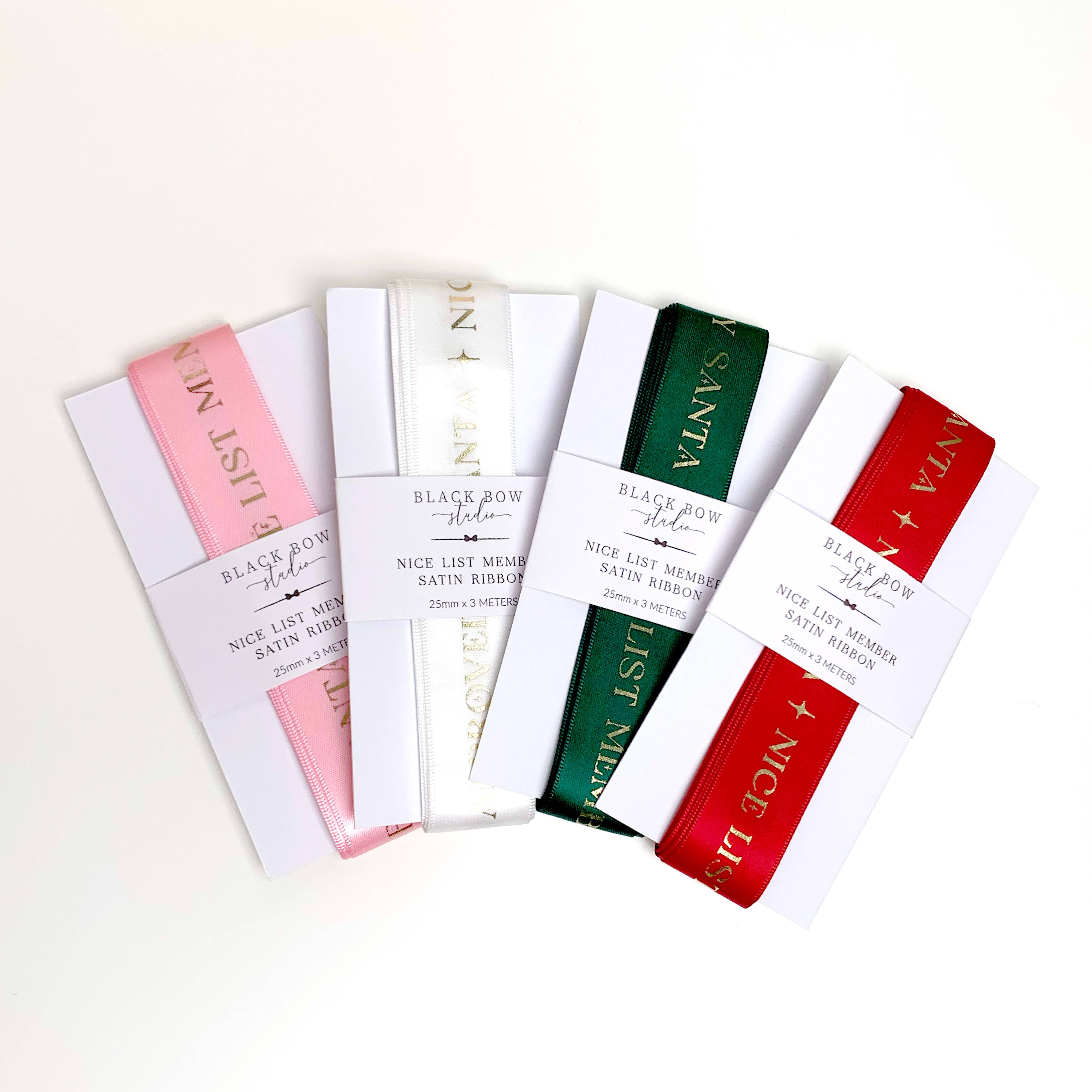 Nice List Member Christmas Red Ribbon - 3m